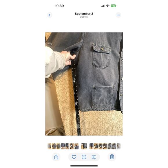 90s Vtg Carhartt C02 Blanket Lined Chore Coat Duck Canvas Workwear USA No Sz Tag - Picture 14 of 16